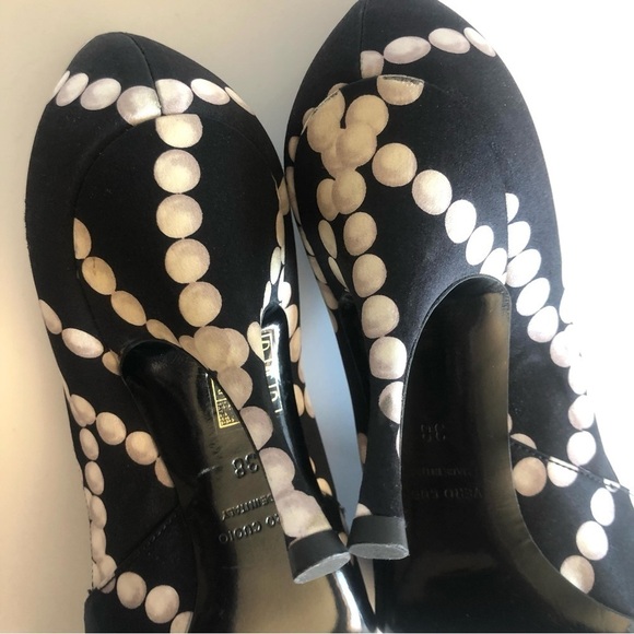 Vintage Hollywould Satin Peep Toe Pumps - Picture 13 of 16